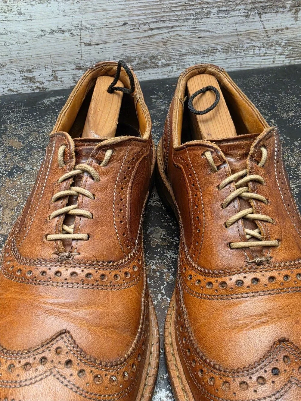 Mens Allen Edmonds Mctavish Wingtip Oxford Shoes Sz 11 B Used 26913 4035